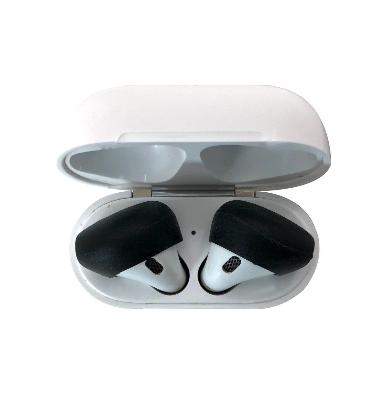 AirPods & Apple Earbuds Skins | SPACE (BLACK) 

* AERZ is a simple comfortable AirPod and Apple Earbud 2.0 solution that improves the sound quality and comfort of your Apple AirPods and Apple Earbud 2.0
    * Soft high quality silicone cover skins improve the comfort of Apple AirPods and Apple Earbuds 2.0 allowing you to wear your AirPods or Earbuds for hours on end without discomfort
    * AERZ dramatically improves the audio quality of Apple AirPods and Apple Earbuds 2.0 by air sealing AirPods and Earbuds